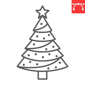 Christmas tree line icon Stockillustratie