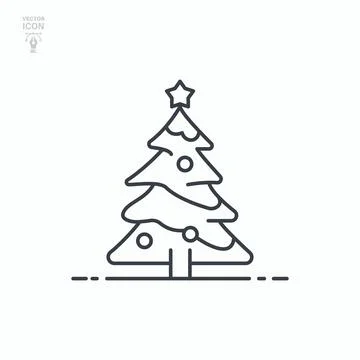 Christmas tree line icon. Vector illustration Stock Illustration