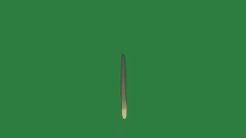 Christmas tree on line in the middle knife it hole isolated isolated on green Stock Footage 336890472
