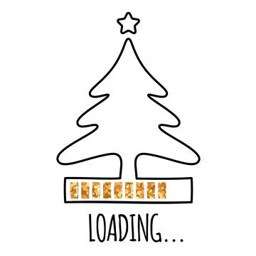 Christmas tree loading bar Stock Illustration
