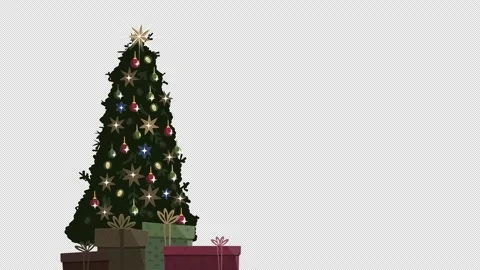 Christmas tree loop animation and twinkling light sequence Stock Footage 217436732