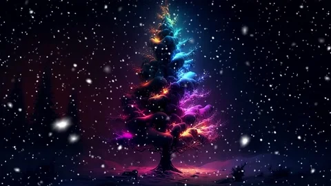 Christmas tree. Loopable Christmas snow. Falling snowflakes. Stock Footage 236257760
