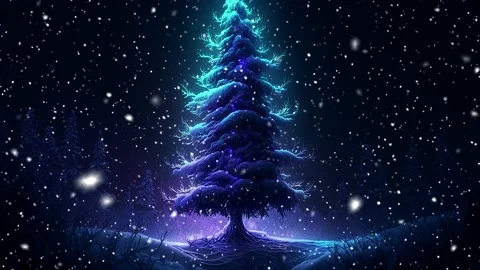 Christmas tree. Loopable Christmas snow. Falling snowflakes. Stock Footage 236257948