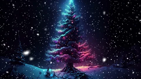 Christmas tree. Loopable Christmas snow. Falling snowflakes. 库存影片 236257957
