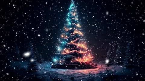 Christmas tree. Loopable Christmas snow. Falling snowflakes. Video stock 236257959