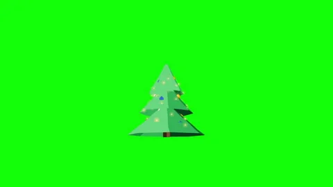 Christmas-tree-lowpoly-3d-green-screen 스톡 동영상 345693771