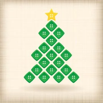 Christmas tree made of buttons Stock Illustration
