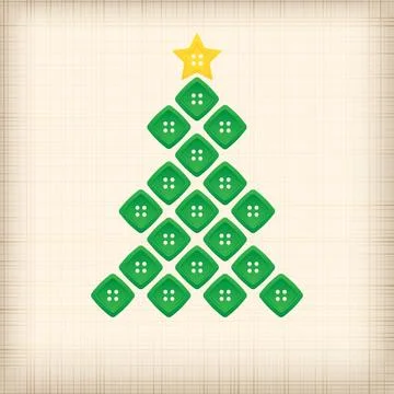 Christmas tree made of buttons Stock Illustration