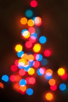 Christmas tree made of colored lights Stock Illustration