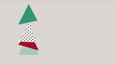 Christmas tree made from colorful triangles Stock Footage 219527358