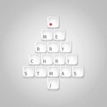 Christmas tree made of computer keys Stock Illustration