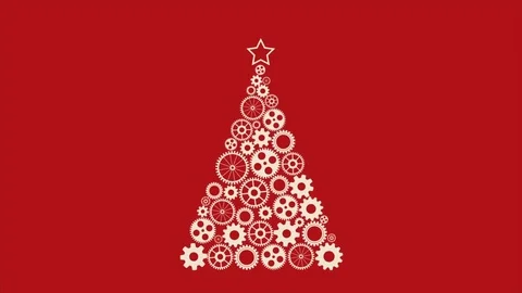Christmas tree made from gears Video stock 83077192