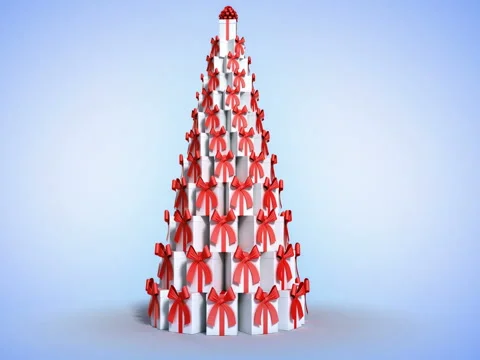 Christmas tree made of gift boxes Merry Christmas Black friday Christmas Sale Stock Footage 85225226