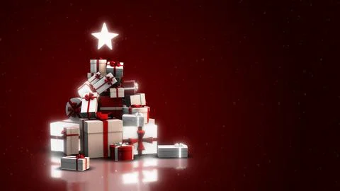 Christmas tree made with gift boxes,Christmas holiday concept Illustrazione stock