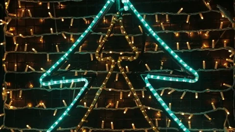CHRISTMAS TREE MADE OF LIGHT BULBS Stock Footage 70779207