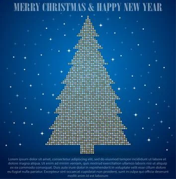 Christmas tree made of sequins. Stock Illustration