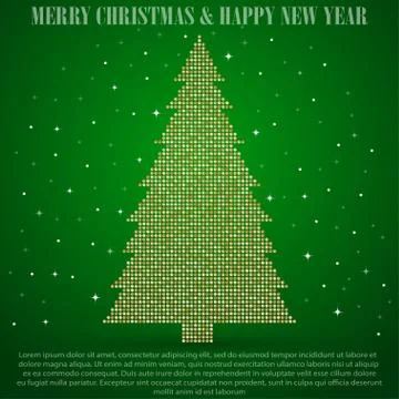 Christmas tree made of sequins. Stock Illustration