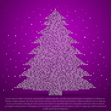 Christmas tree made of sequins. Stock Illustration