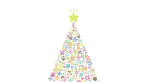 Christmas Tree Made of Small Icons Stock Footage 309257752