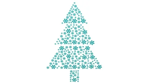 Christmas tree made of snowflakes. 3D rendering. Stock Footage 82748530
