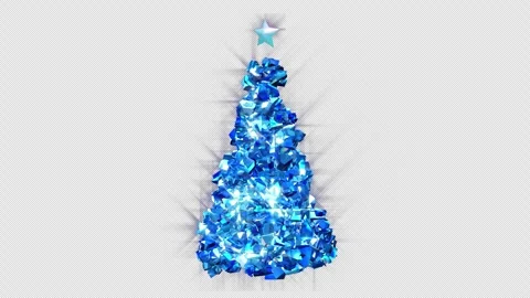 A Christmas tree made of sparkling, spinning ice crystals 動画素材 332254419