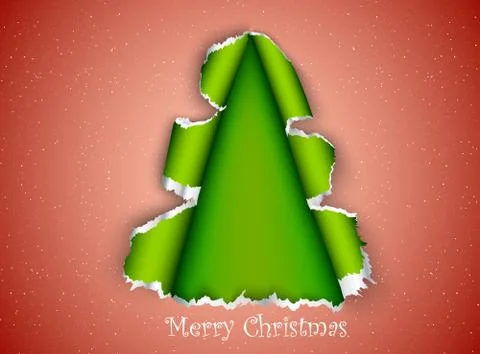 Christmas tree made of torn paper Stock Illustration