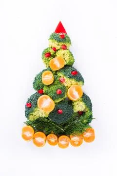 Christmas tree made of vegetables Stock Photos