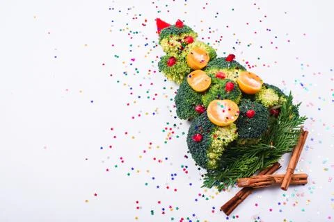 Christmas tree made of vegetables Stock Photos