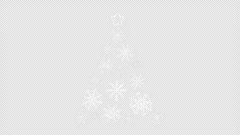Christmas tree made of white rotating snowflakes with a star on top, on a Stock Footage 292149985