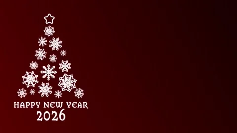 A Christmas tree made of white rotating snowflakes with a star at the top, on a Stock Footage 315435175