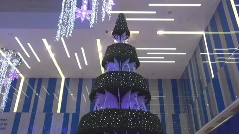 The Christmas tree in a Mall Stock Footage 98263892