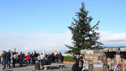 Christmas tree at Michelangelo square Stock Footage 221721265