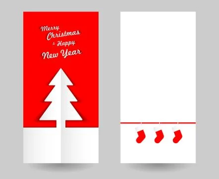 Christmas tree minimal red postcard up text dark Stock-Illustration