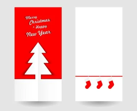 Christmas tree minimal red postcard up text light Stock-Illustration