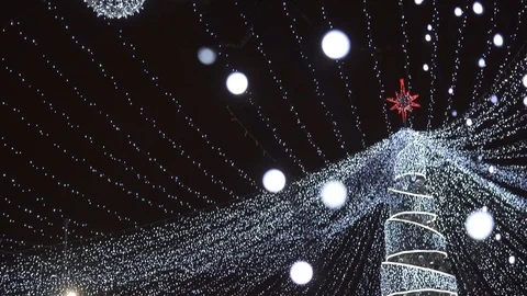 Christmas tree in Minsk Stock Footage 100429888