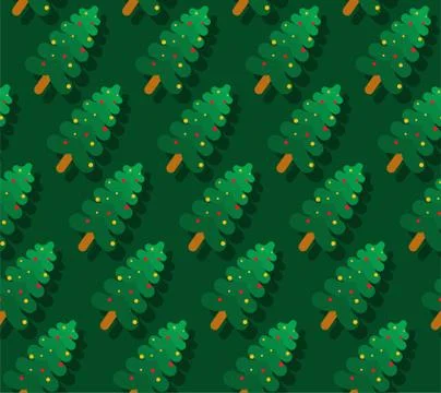 Christmas tree modern pattern seamless . New year and christmas background Stock Illustration