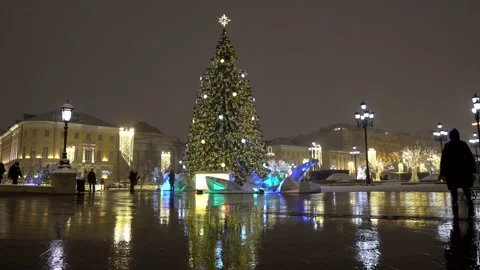 Christmas tree in Moscow Stock Footage 227122855