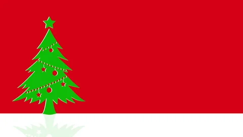 Christmas tree motion graphic on red background. Stock Footage 339198457