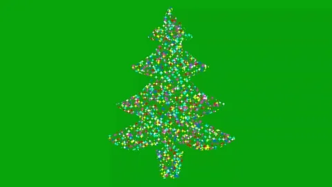 Christmas tree motion graphics with green screen background Stock Footage 124186945