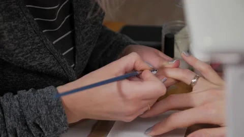 Christmas Tree Nail Drawing Stock Footage 145303536