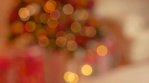 Christmas tree near sofa with nice bokeh Video stock 165537745