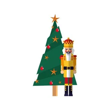 Christmas tree nutcracker decoration イラスト素材