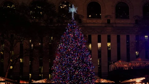 Christmas Tree in NYC Stock Footage 254187663