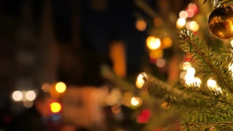 Christmas tree  in old town in the evening in Germany. Stock Footage 253057546