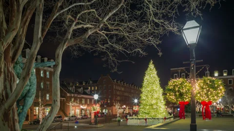 Christmas Tree in Old Town Stock Footage 35872246