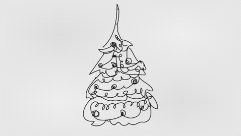 Christmas tree in one line Stock Footage 163767012