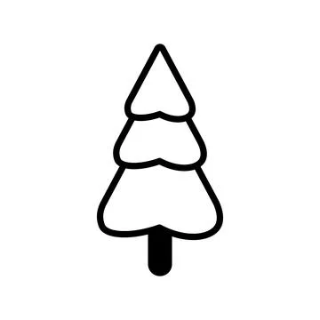 Christmas tree or evergreen tree. the simple outline design represents natu.. 스톡 일러스트