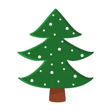 Christmas tree or pine with snow, winter holidays design element, vector Illustrazione stock