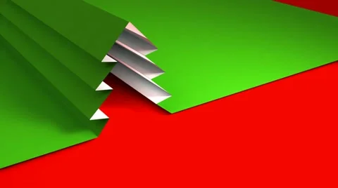 Christmas tree origami 02 Stock Footage 12201895