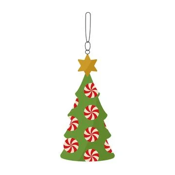 Christmas tree ornament with peppermint candy pattern vector holiday decorati Stock-Illustration